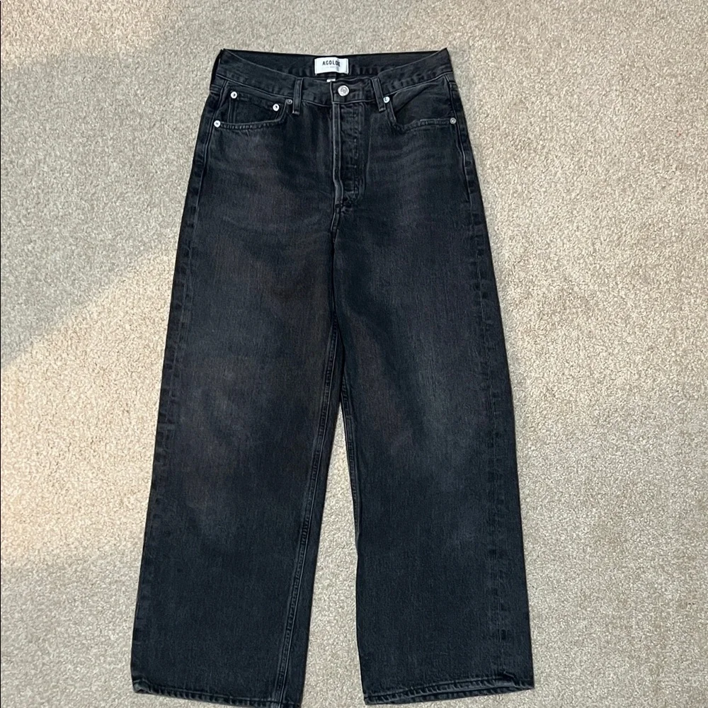 Agolde Women's Black Straight Jeans - Picture 1 of 11